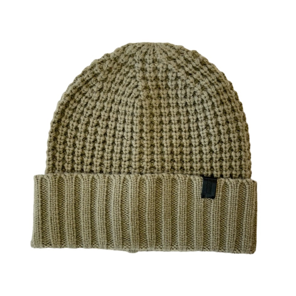 All Saints Unisex Thermal Stich Wool Blend Knit Beanie Dusty Olive Green